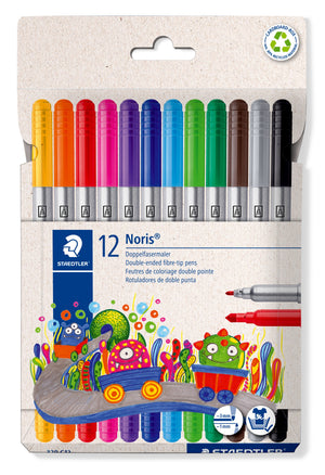 Staedtler Noris Double Ended Fibre Tip Pens Assorted Box 12 320 C12