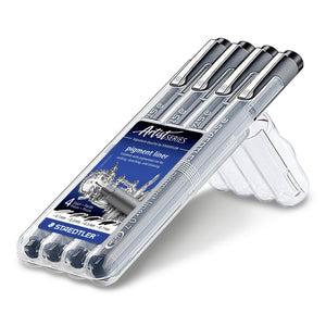Staedtler Pigment Liner Wallet 4 Assorted Widths 308 WP4