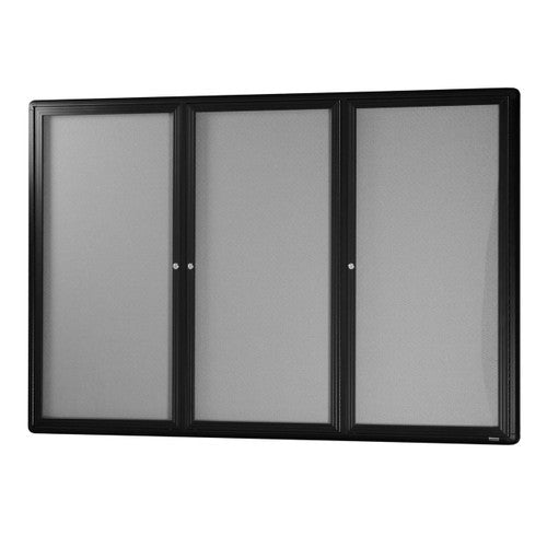 Visionchart BN-HDC-1812SL Be Noticed Hinged Door Notice Case Silver 3 Door 1830 x 1220mm