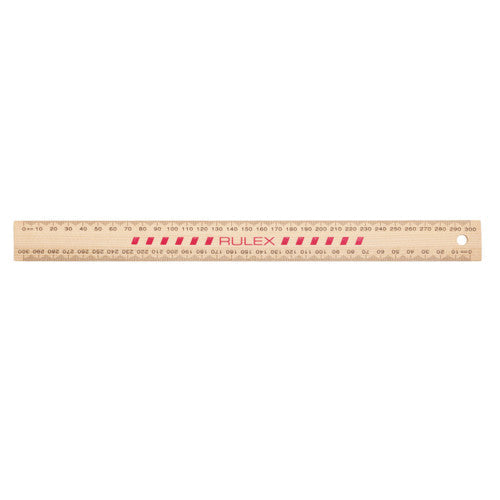Celco Wooden Ruler Double Sided Polished Red 30cm