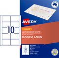Avery Leathergrain White Micro-Perforated Inkjet Business Cards Matt 200gsm 10UP