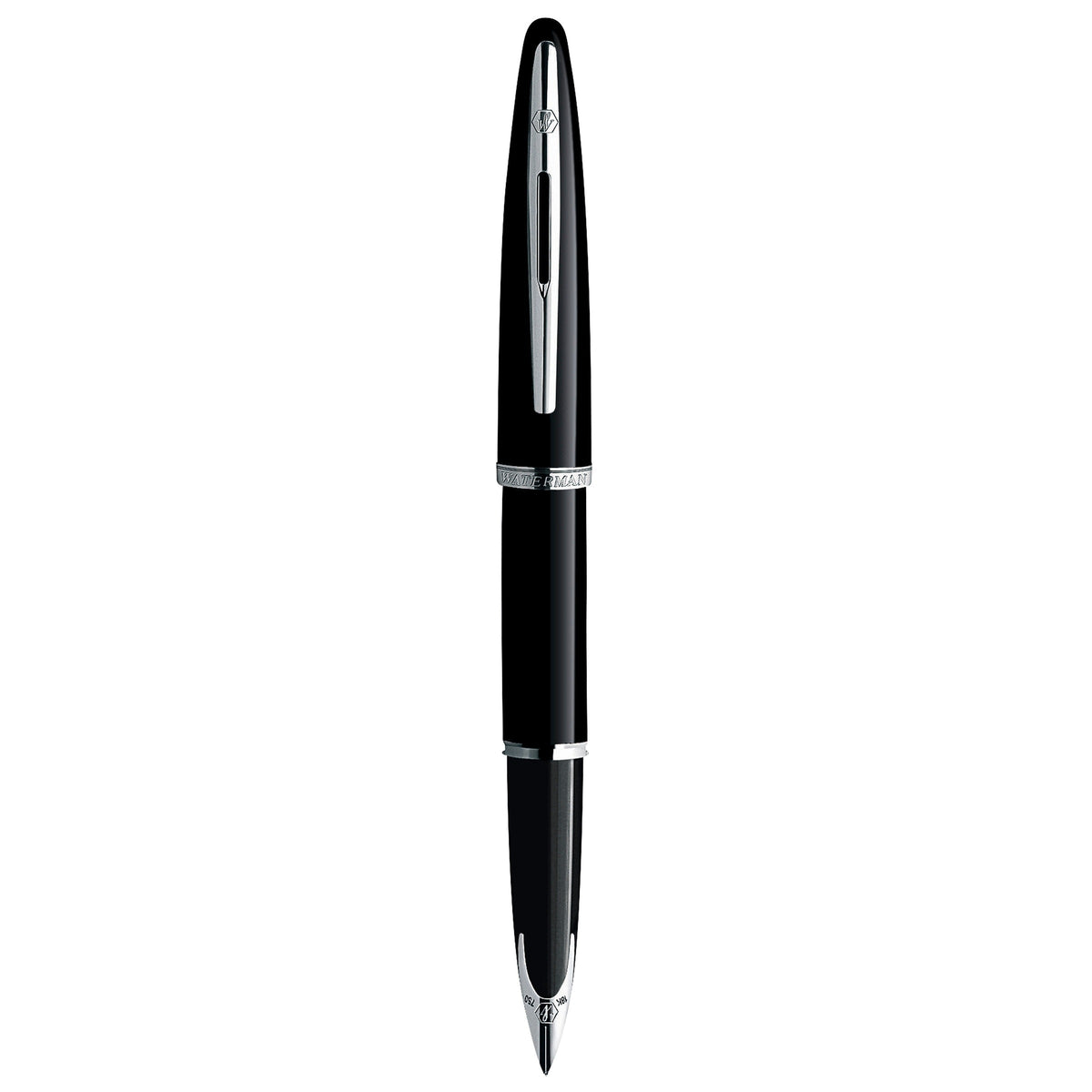 Waterman Carene Black Sea Silver Trim Fountain Pen in Box