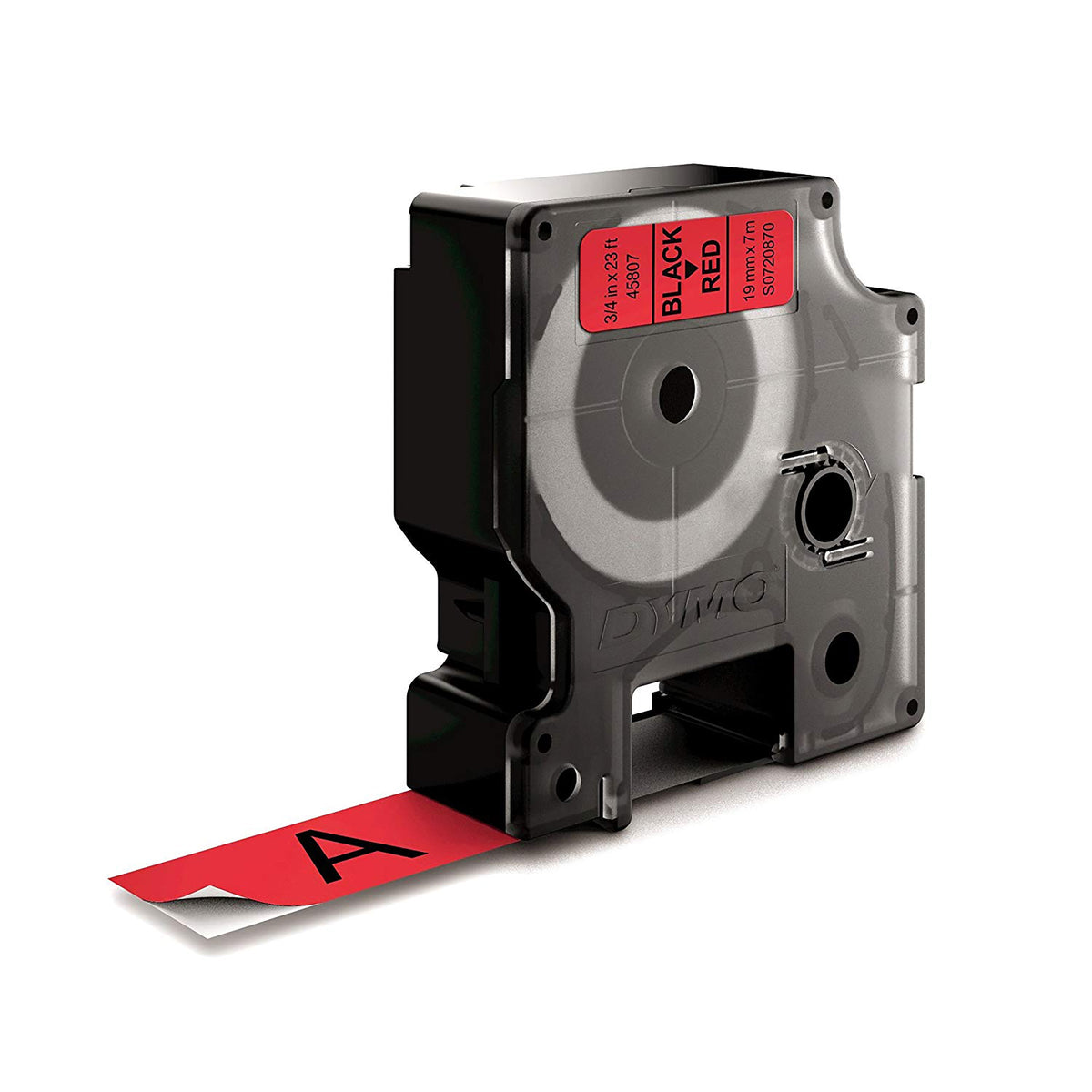 Dymo D1 Label Tape 19mm x 7m Black on Red