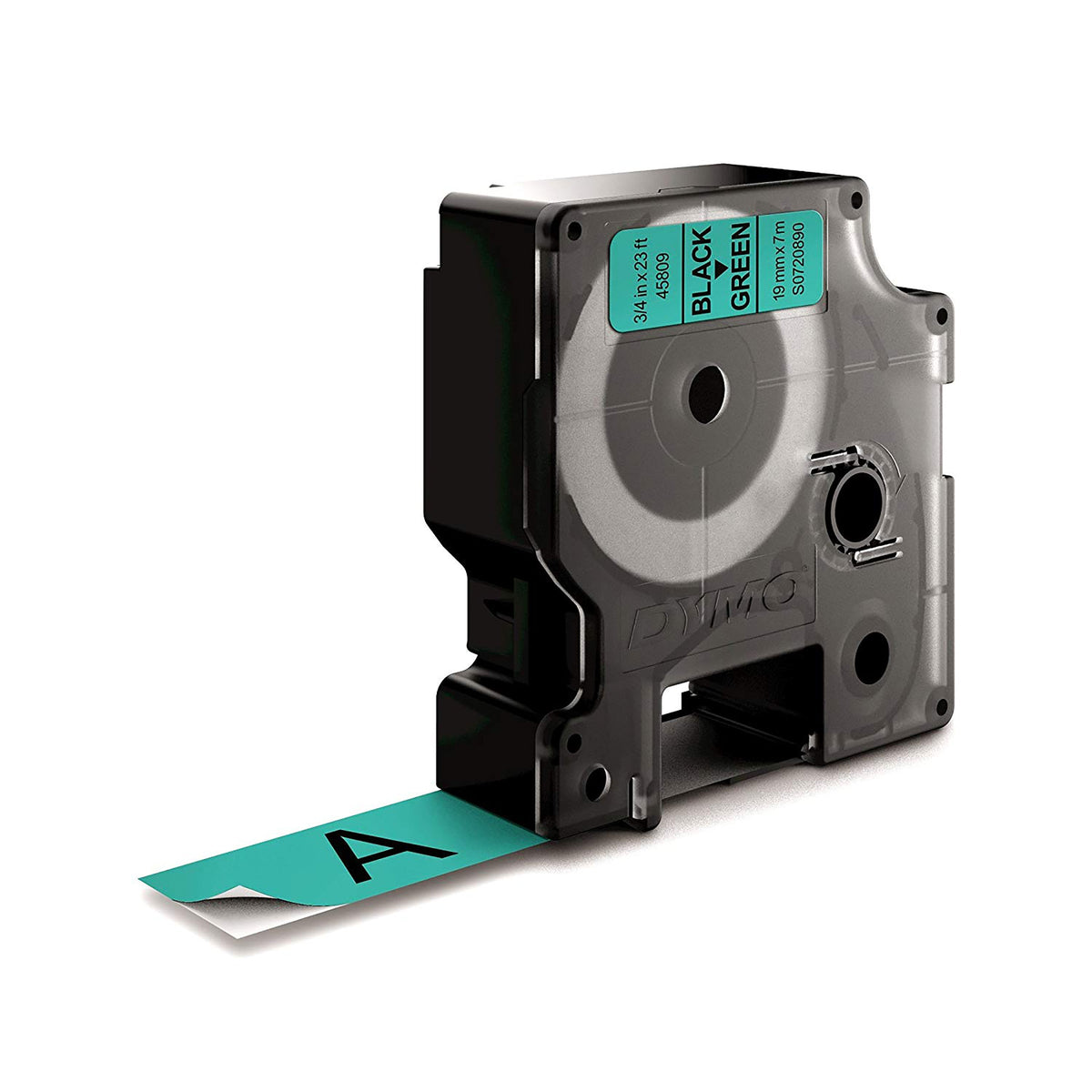 Dymo D1 Label Tape 19mm x 7m Black on Green