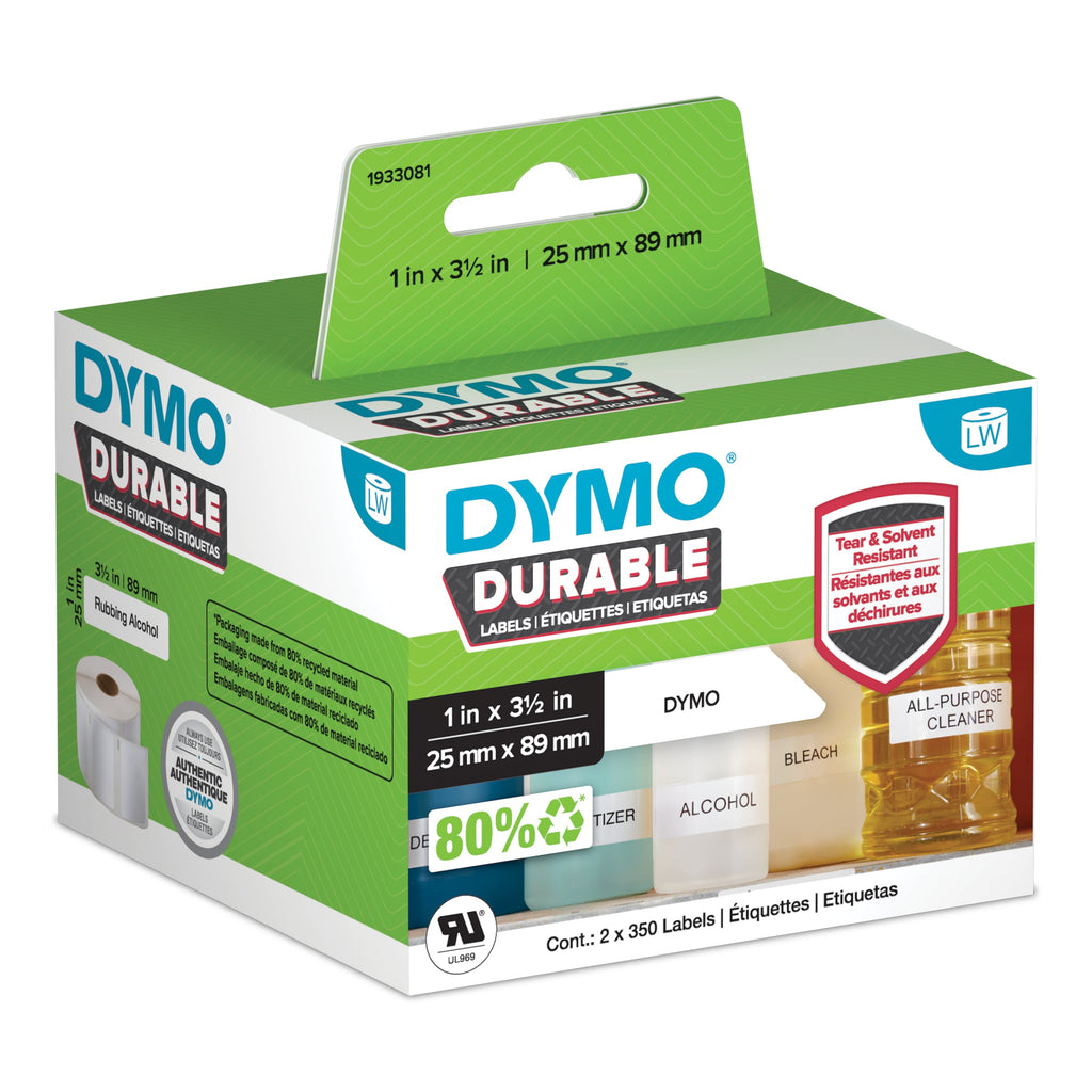 Dymo LabelWriter Durable Labels 25 x 89mm Roll of 700