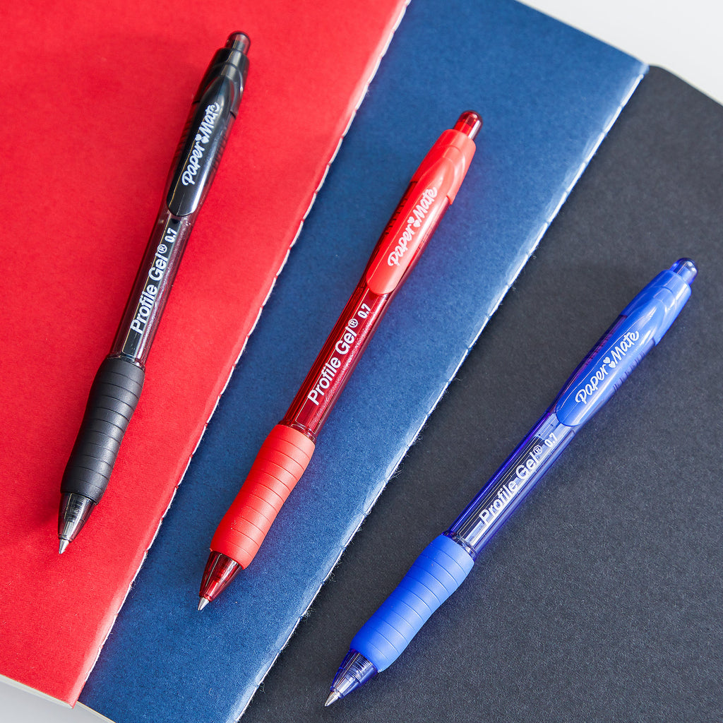 Papermate Profile Retractable Gel Pen Medium 0.7mm Blue Box of 12