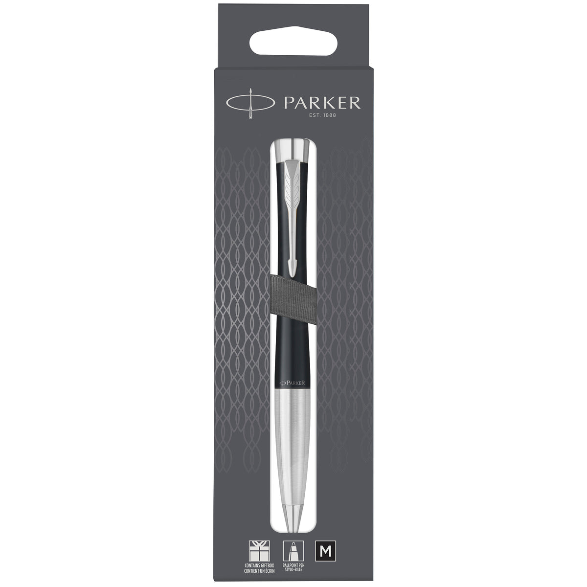 Parker Urban Twist Ballpoint Pen Muted Black Lacquer Chrome Trim Medium Tip