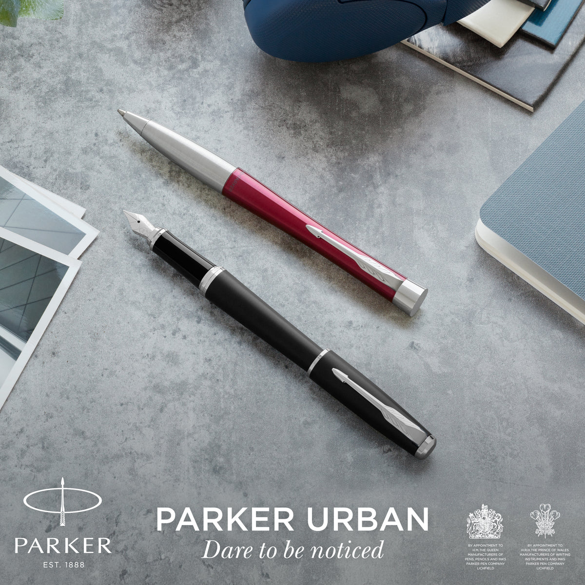 Parker Urban Twist Ballpoint Pen Muted Black Lacquer Chrome Trim Medium Tip