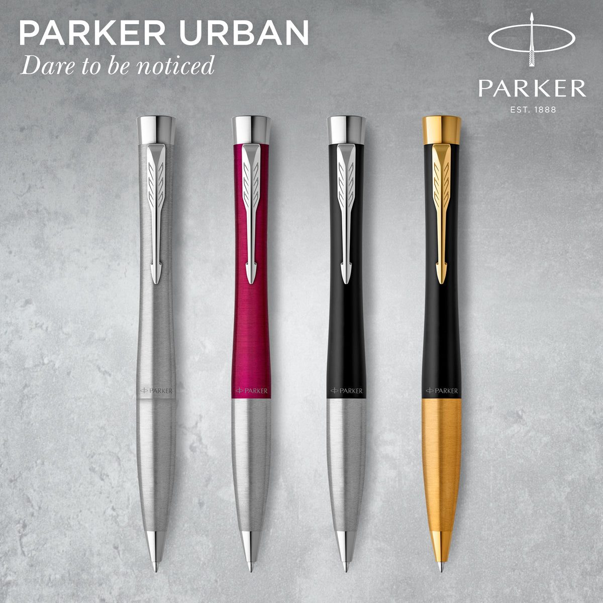 Parker Urban Twist Ballpoint Pen Muted Black Lacquer Chrome Trim Medium Tip