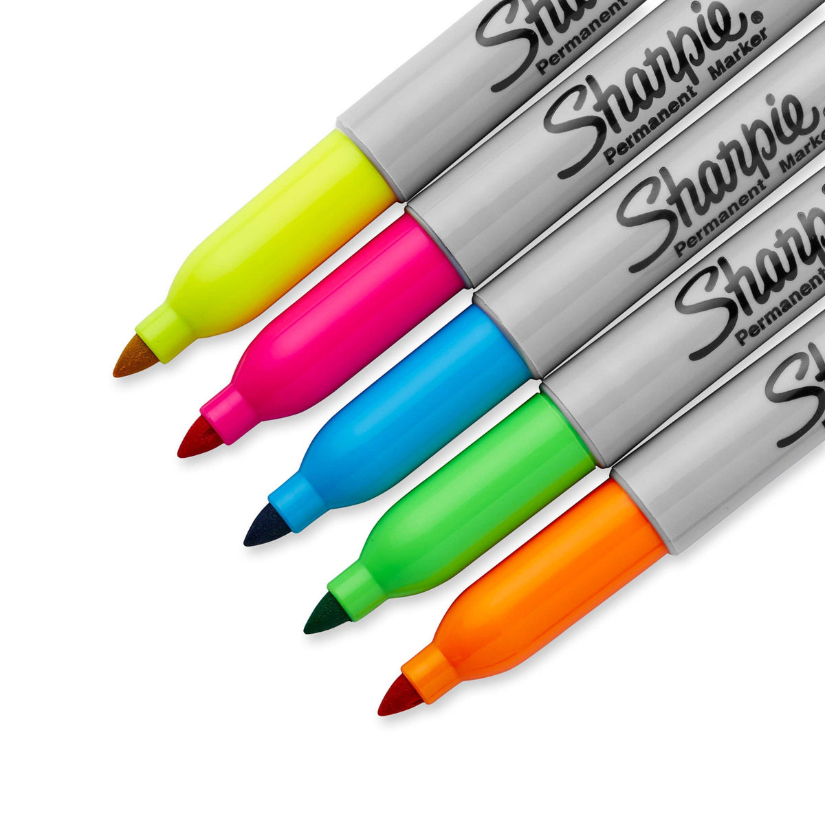 Sharpie Neon Permanent Marker Fine Point Assorted Pack of 5