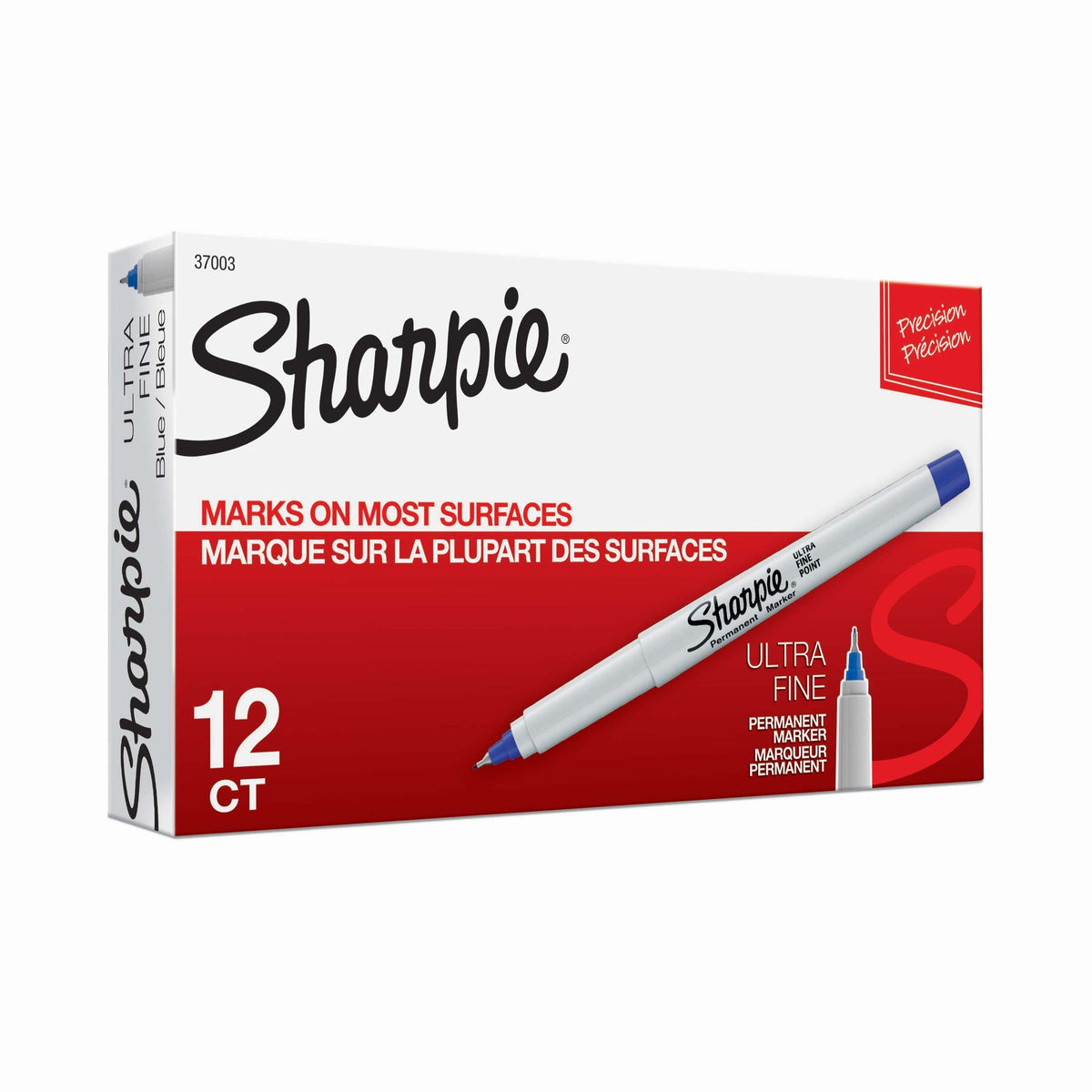 Sharpie Permanent Marker Ultra Fine Point Blue Box of 12