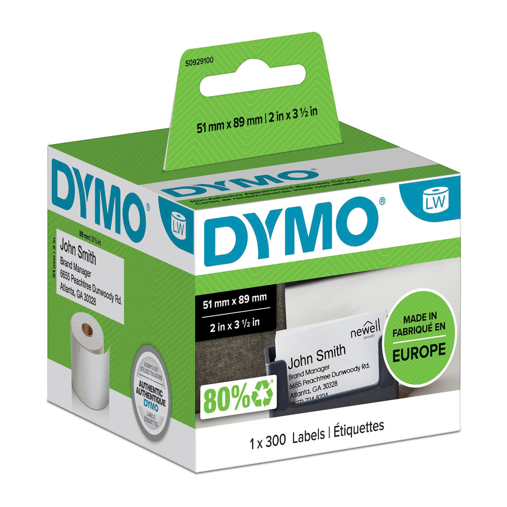 Dymo LabelWriter Name Badge Cards Non-Adhesive 51 x 89mm Single Roll 300