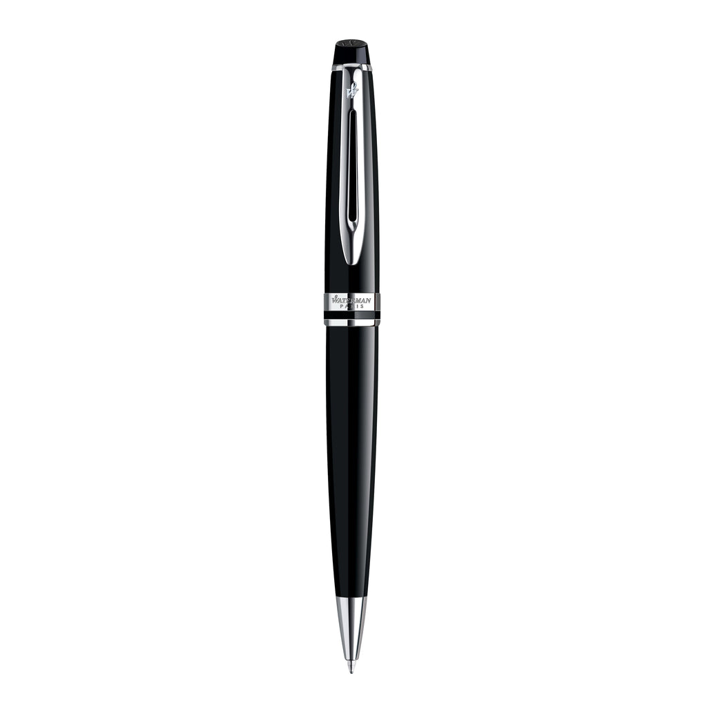 Waterman Expert Black Lacquer Chrome Trim Ballpoint Pen in Box