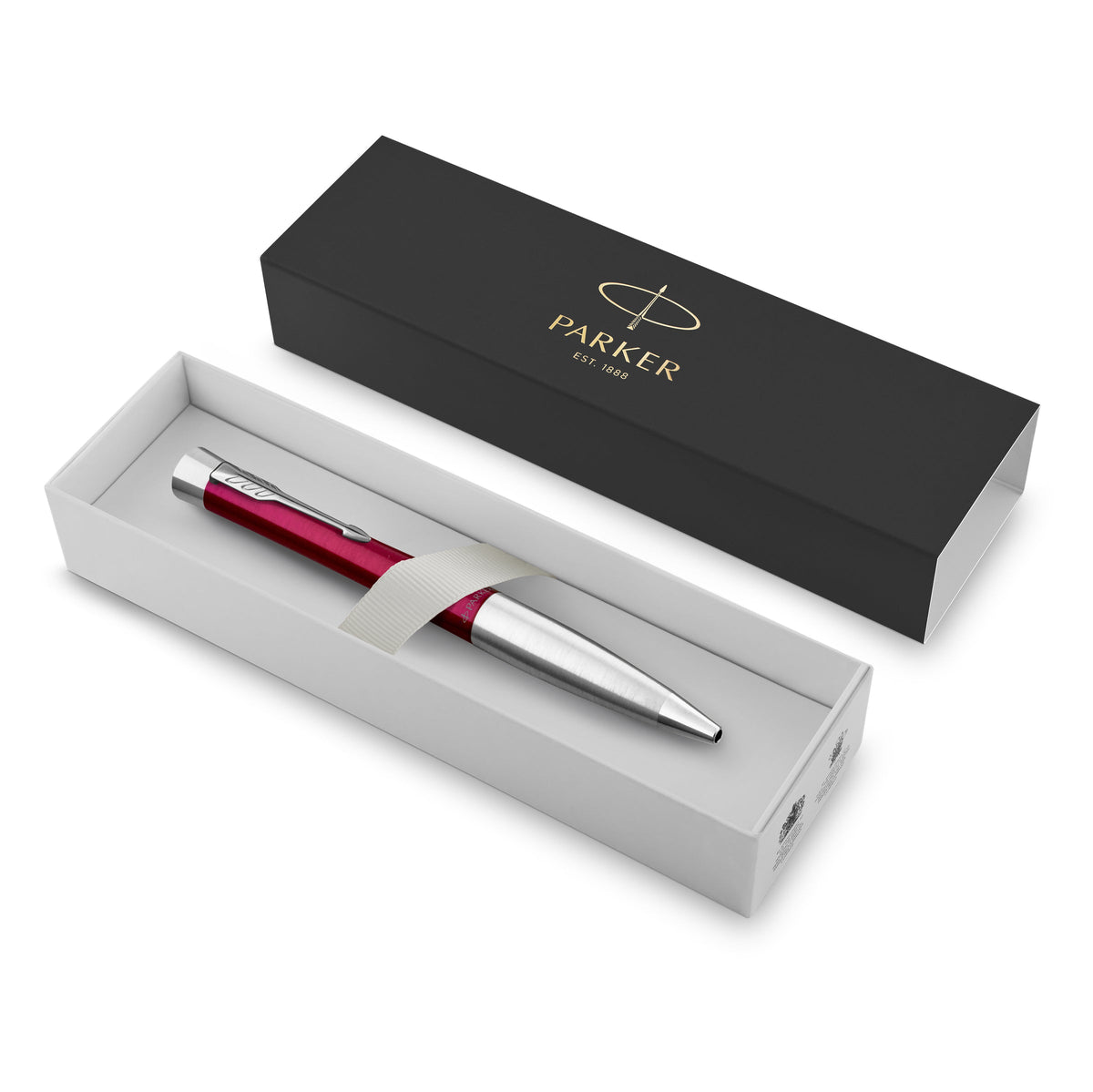 Parker Urban Twist Ballpoint Pen Magenta Lacquer and Chrome Trim Medium Tip