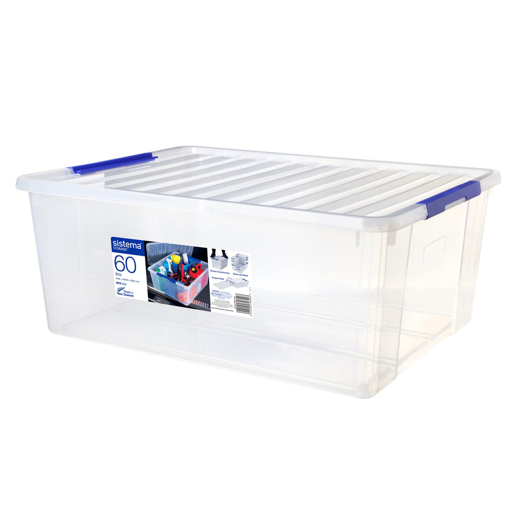 Sistema Plastic Storage Container 60L with Tray Dark Blue