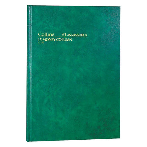 Collins 13110 Analysis Book Series 61 15 Money Column Green Cover