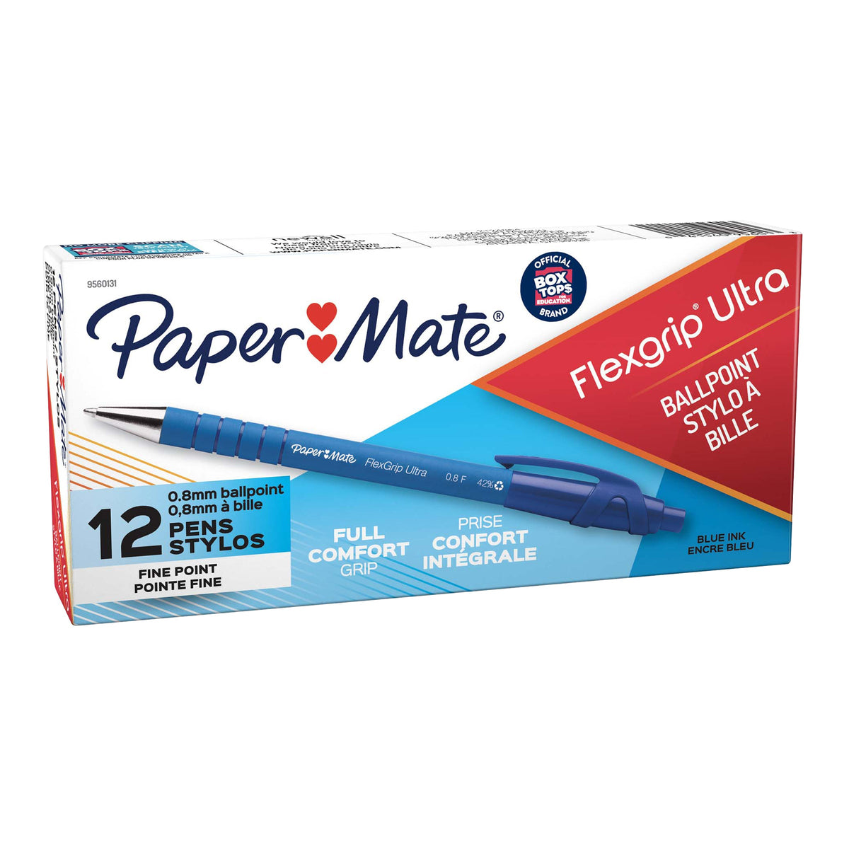 Papermate Flexgrip Ultra Retractable Ballpoint Pen Fine 0.8mm Blue Box of 12