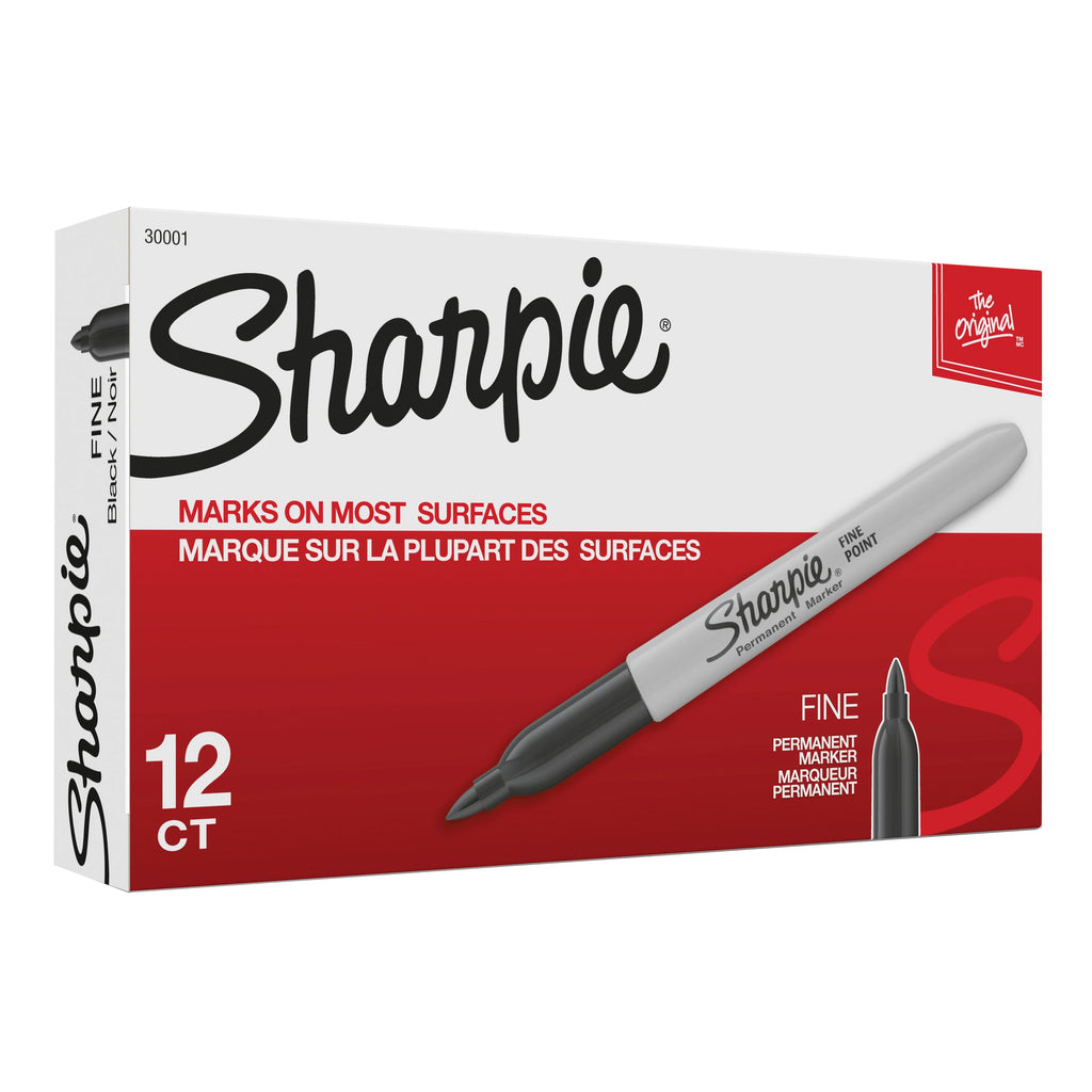 Sharpie Permanent Marker Fine Point Black Box of 12