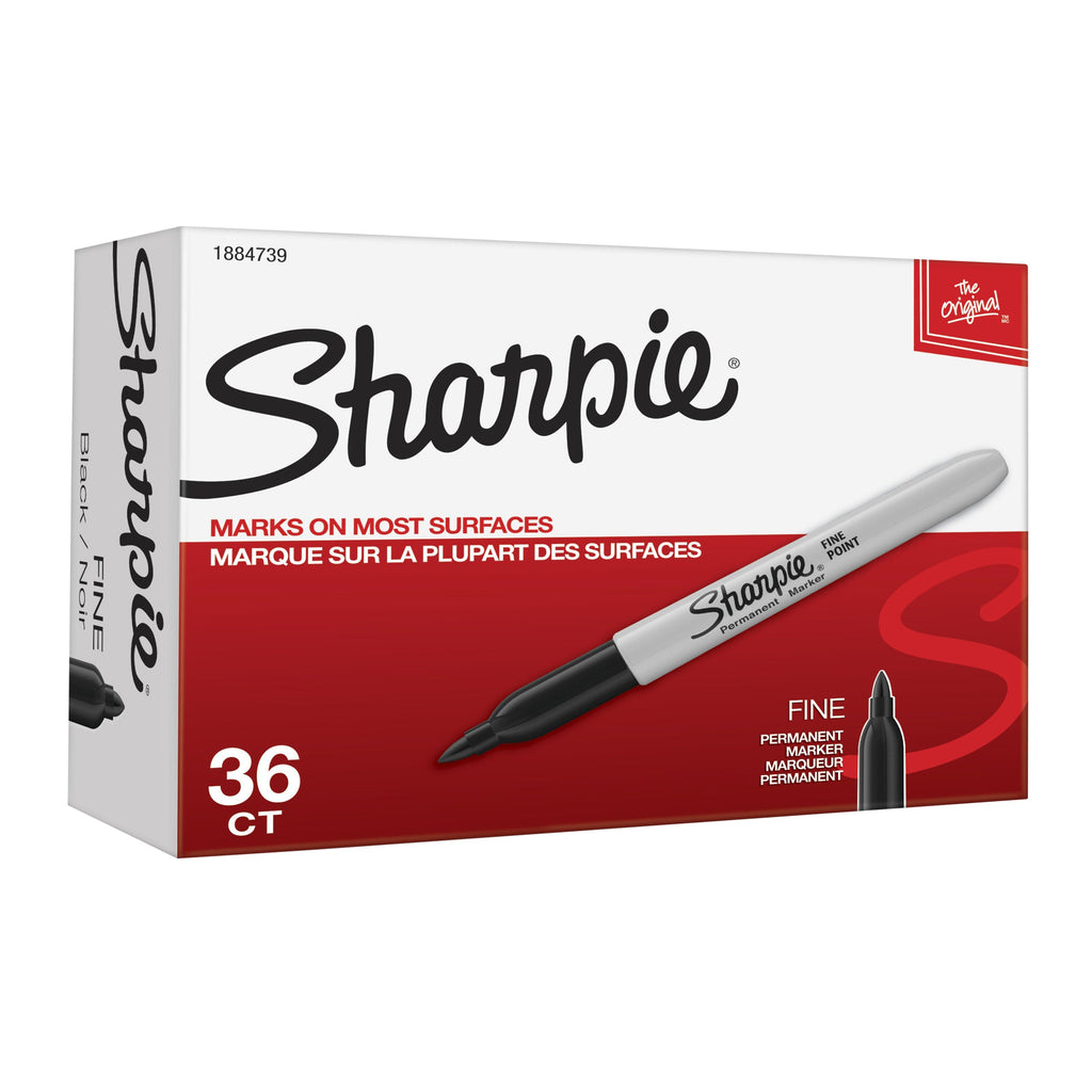Sharpie Permanent Marker Fine Point Black Box of 36