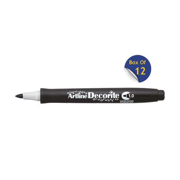 Artline Decorite Marker 1.0mm Black Box of 12