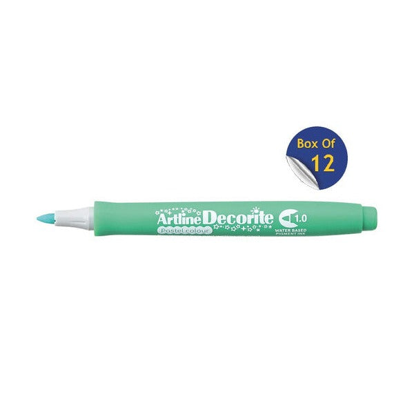 Artline Decorite Marker 1.0mm Pastel Green Box of 12