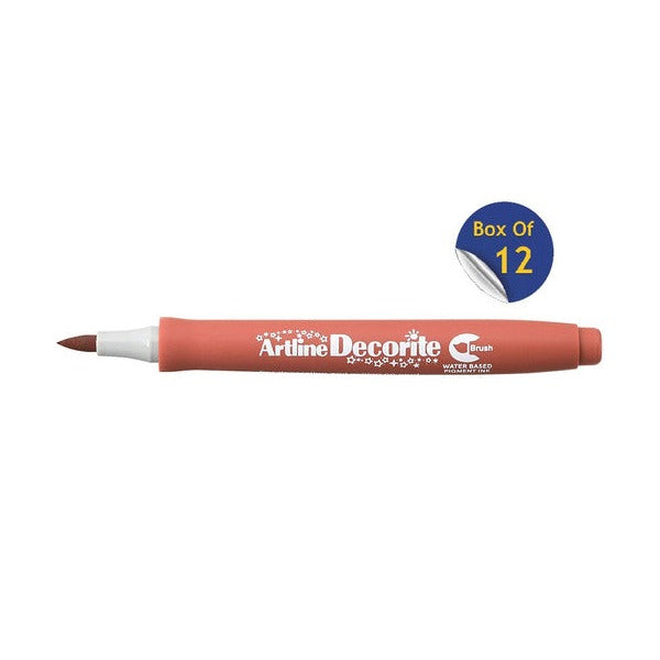 Artline Decorite Marker Brush Brown Box of 12