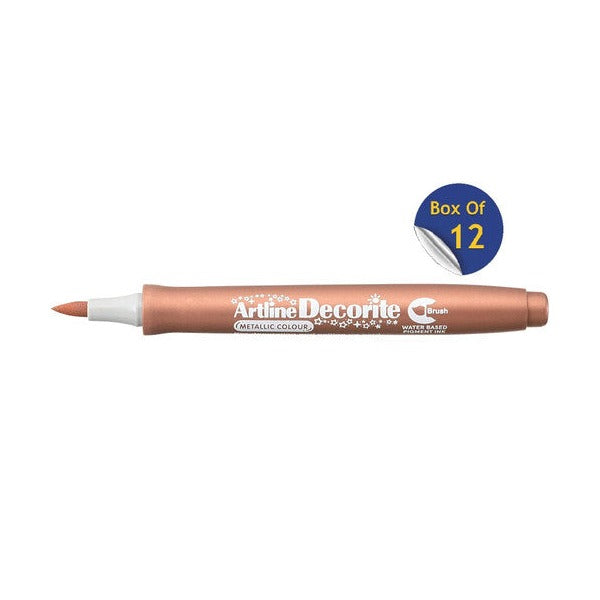 Artline Decorite Marker Brush Bronze Box of 12