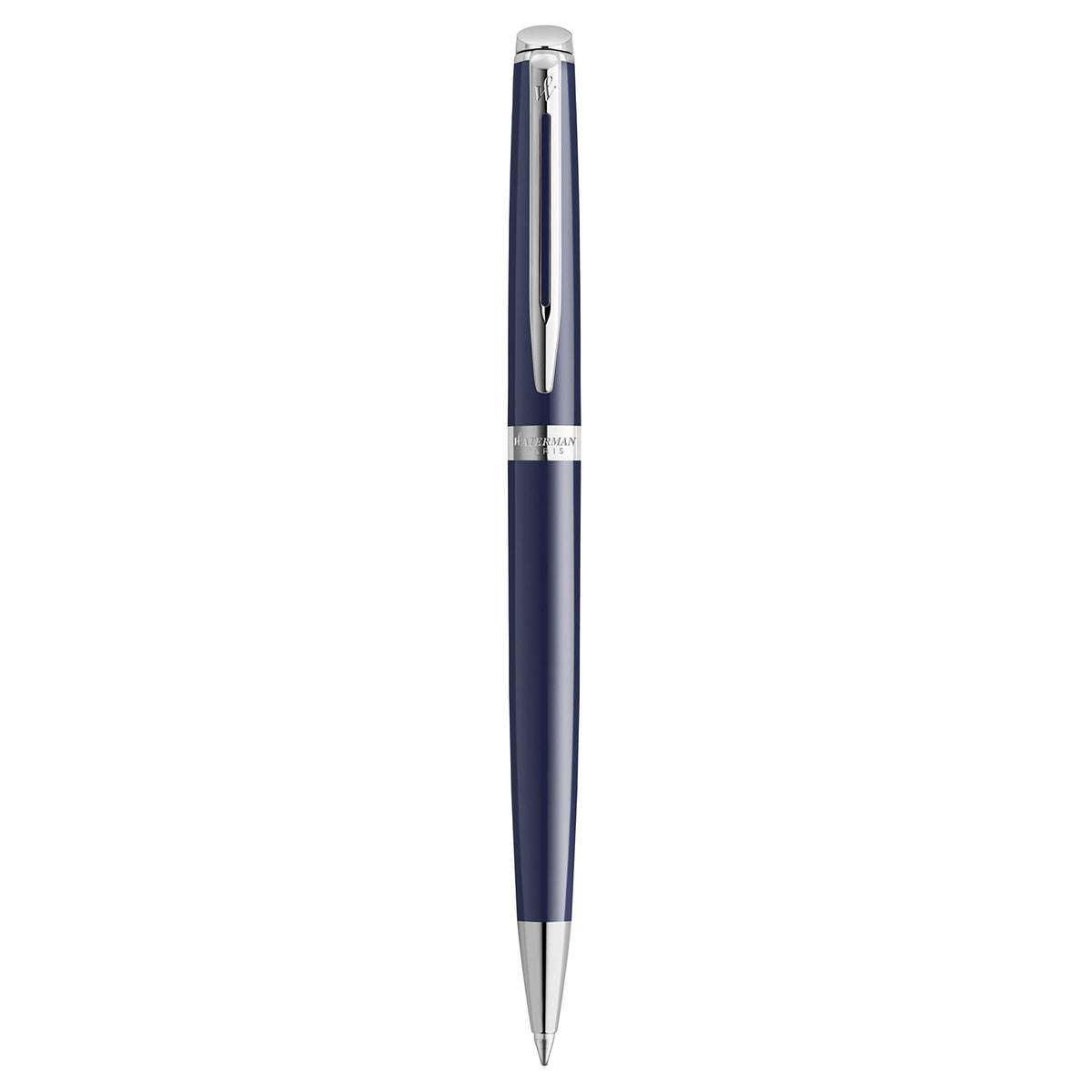 Waterman Hemisphere Blue Lacquer Chrome Trim Ballpoint Pen Medium Tip
