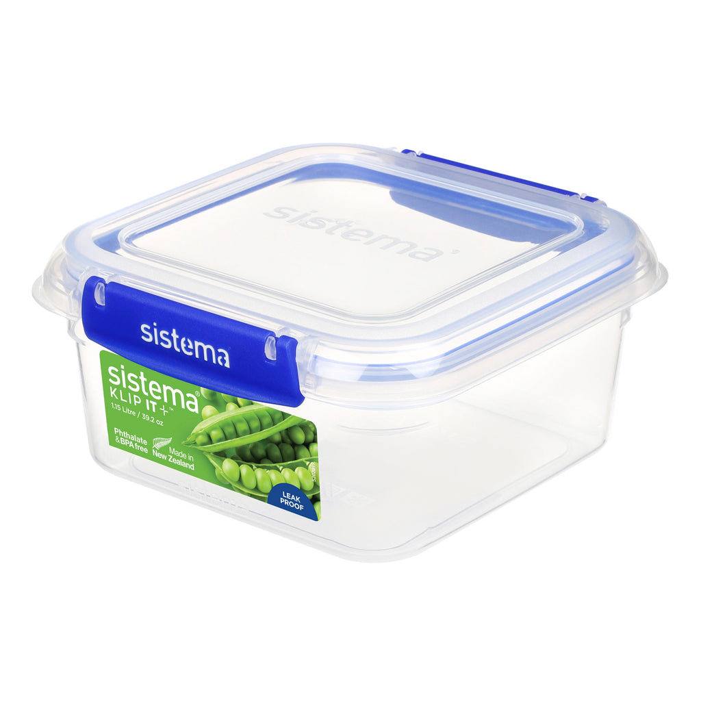 Sistema Klip It Plus Plastic Container Square 1.15L Dark Blue