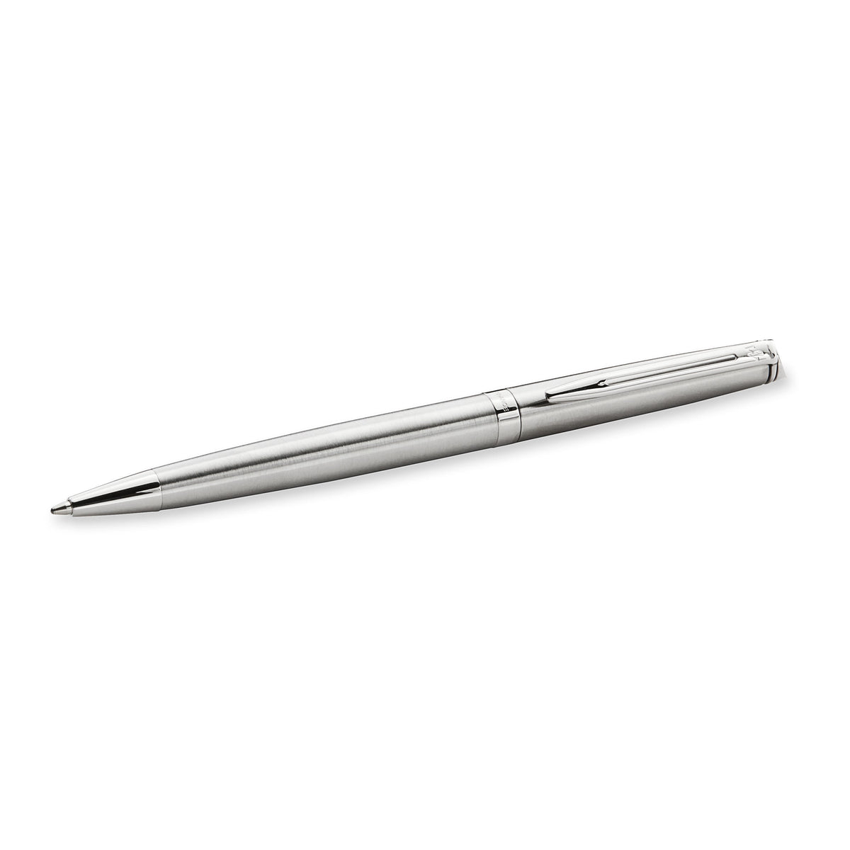 Waterman Hemisphere Stainless Steel Chrome Trim Ballpoint Pen in Box