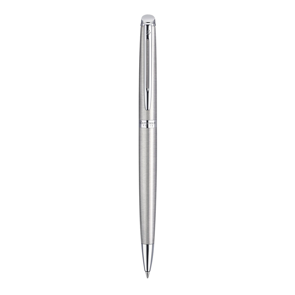 Waterman Hemisphere Stainless Steel Chrome Trim Ballpoint Pen in Box