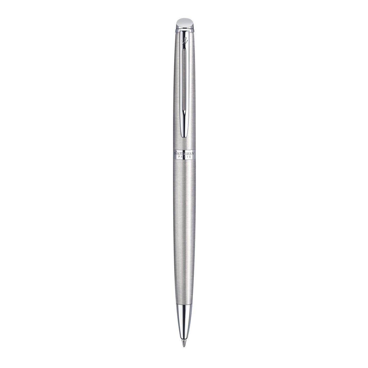 Waterman Hemisphere Stainless Steel Chrome Trim Ballpoint Pen in Box