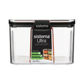 Sistema Ultra Clear Plastic Container Square 1.4L Black