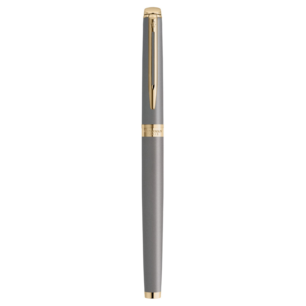 Waterman Hemisphere Metallic Grey Gold Trim Fountain Pen Medium Nib