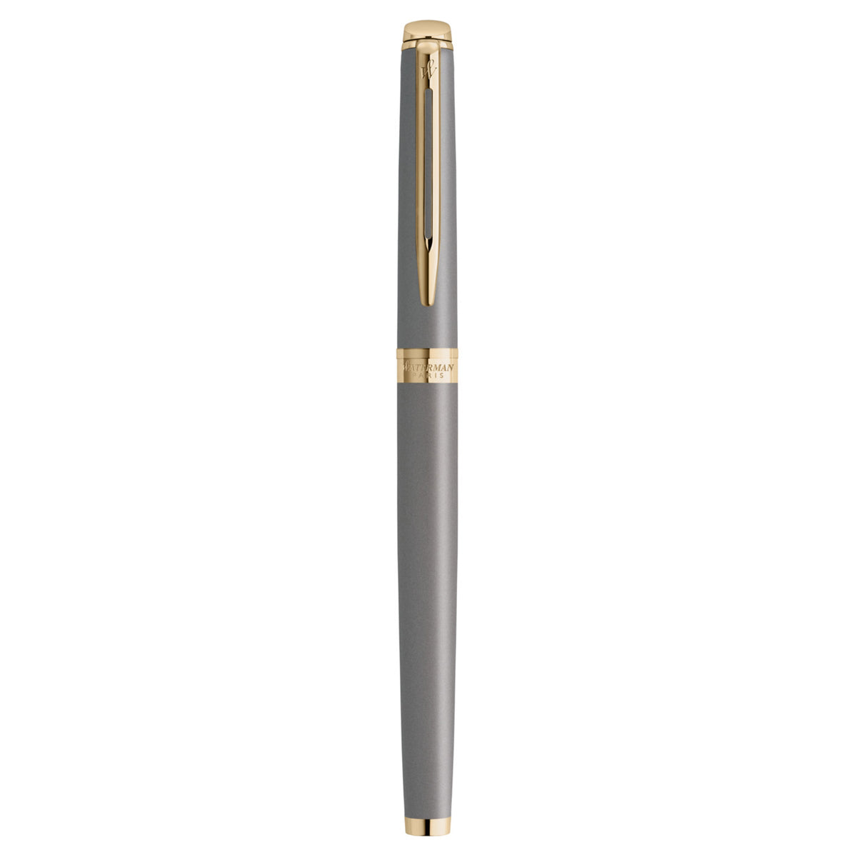 Waterman Hemisphere Metallic Grey Gold Trim Fountain Pen Medium Nib