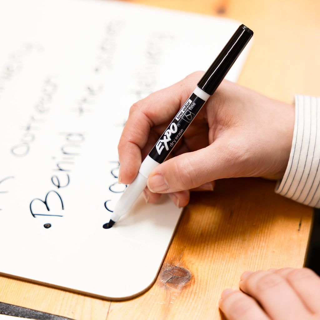 Expo 86001 Low Odour Dry Erase Markers Fine Tip Black Box 12