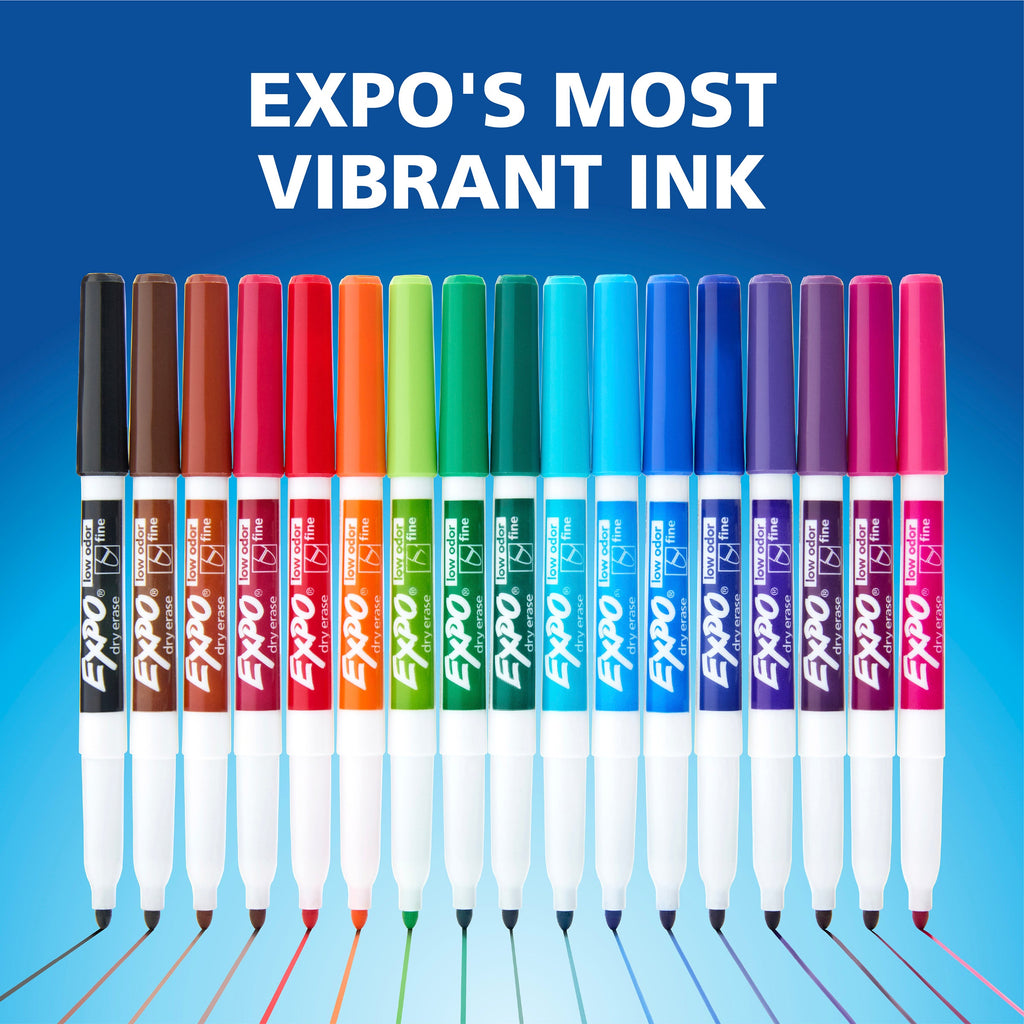 Expo 86001 Low Odour Dry Erase Markers Fine Tip Black Box 12