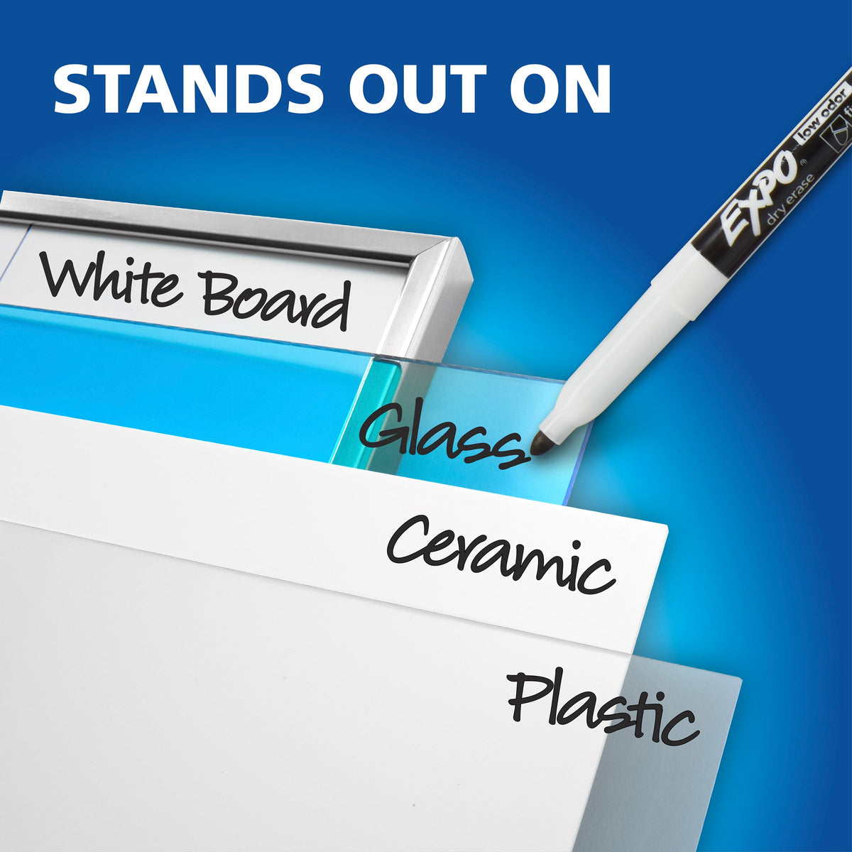 Expo Low Odour Dry Erase Whiteboard Markers Fine Tip Assorted Box 36