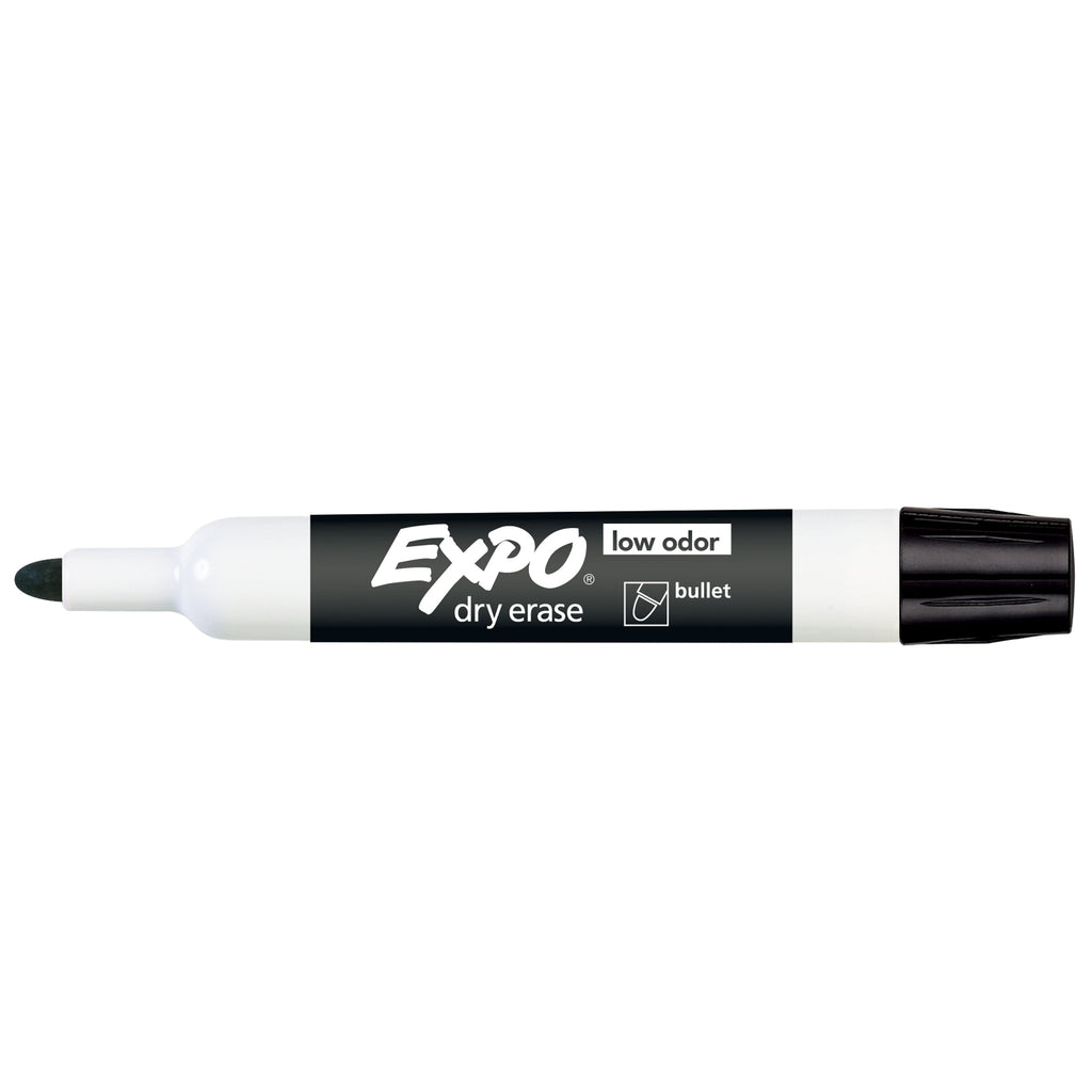 Expo Whiteboard Marker Black In Bullet Tip Box Of 12