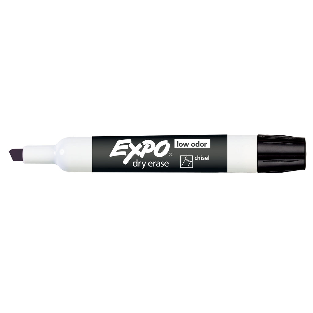 Expo Whiteboard Marker Black In Chisel Tip Box Of 12