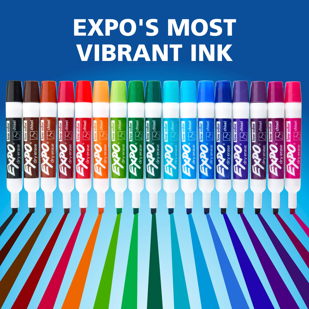 Expo Whiteboard Marker Black In Chisel Tip Box Of 12
