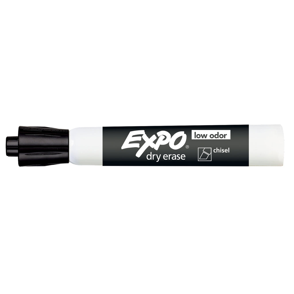 Expo Low Odour Dry Erase Whiteboard Markers Chisel Tip Black Box 36