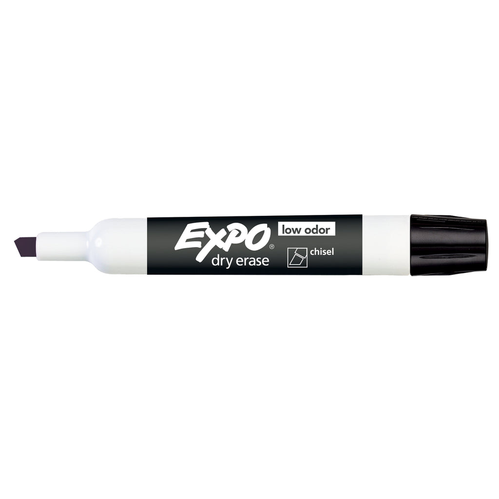 Expo Low Odour Dry Erase Whiteboard Markers Chisel Tip Black Box 36