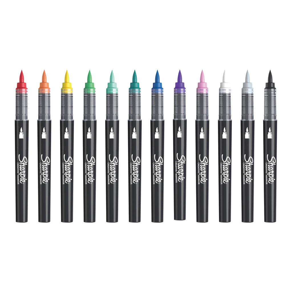 Sharpie Creative Marker Acrylic Water-Based Brush Tip Assorted Pack of 12
