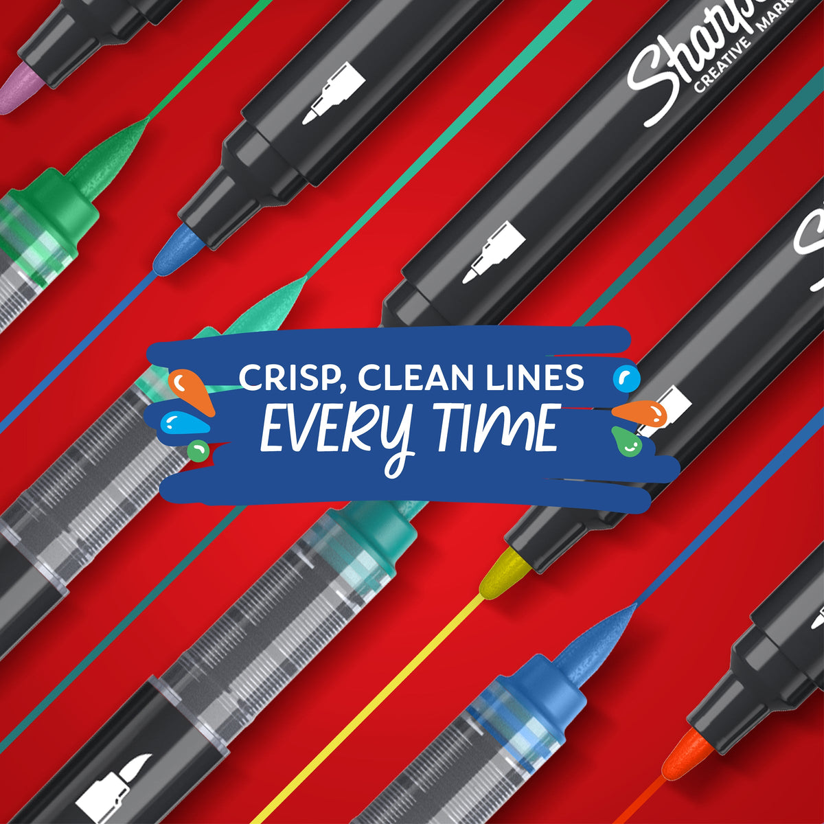 Sharpie Creative Marker Acrylic Water-Based Brush Tip Assorted Pack of 12