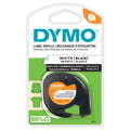 Dymo LetraTag Label Tape 12mm x 2m Black on White Iron-On Fabric