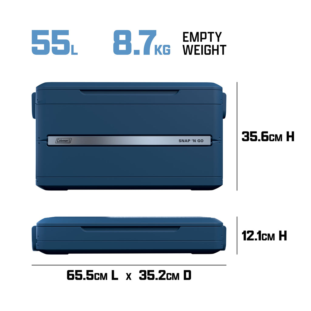 Coleman Snap 'N Go 52L Collapsible Cooler Sapphire