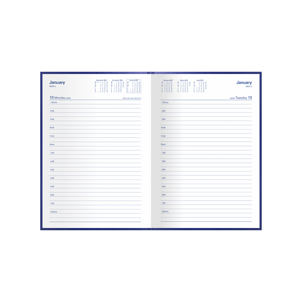 Collins Kingsgrove Diary 2027 A5 Day to a Page Blue