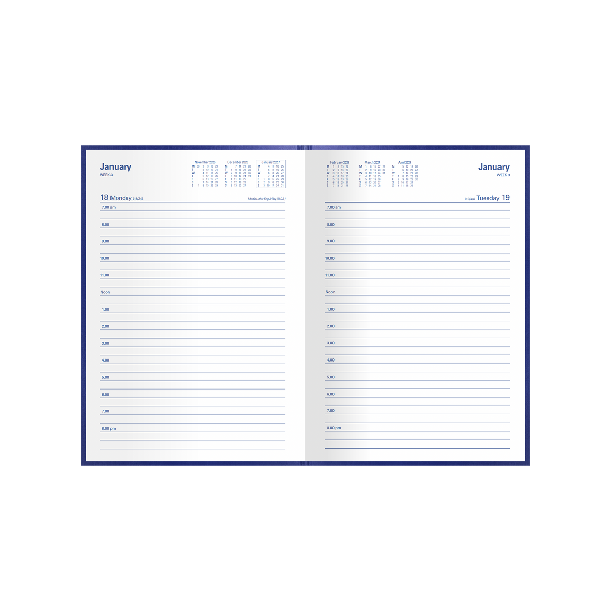 Collins Kingsgrove Diary 2027 A5 Day to a Page Blue