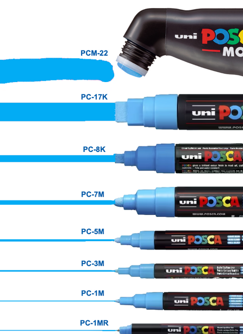 Posca PCM-22 MopR Marker Pen Round Tip Assorted Pack of 8